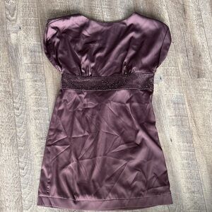BCBG Plum Satin Mini Dress